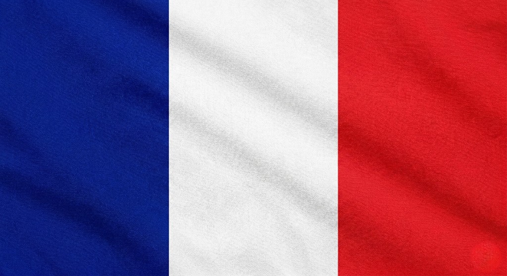 Drapeau français en tissu texturé — fabrication locale