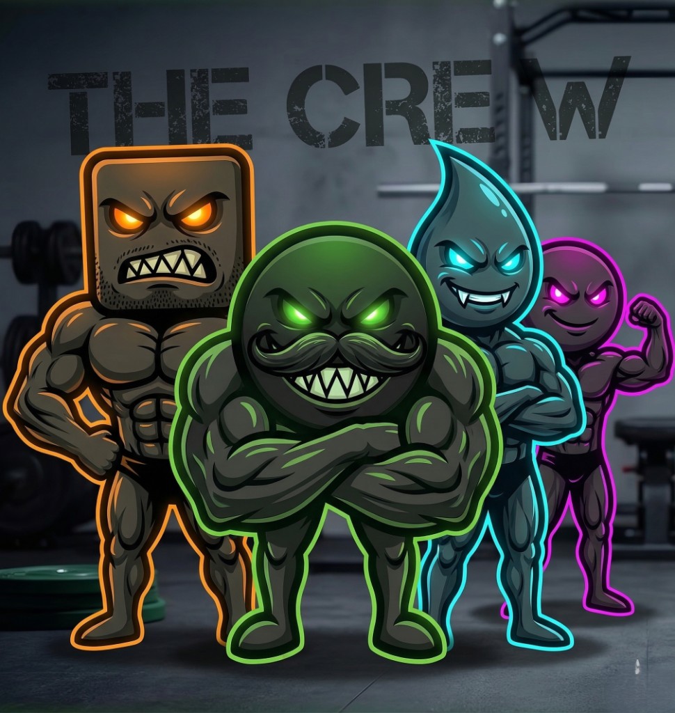The Crew — mascottes PUMPY en salle, illustration The Crew